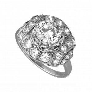 Bague platine dôme diamants vers 1925