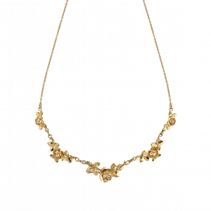 Collerette motifs de roses et diamants vers 1900