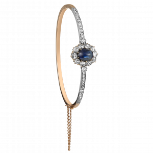 Bracelet saphir cabochon et et diamants vers 1860