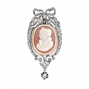 Broche camé cornaline vers 1860