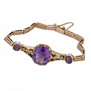 Bracelet souple améthystes et diamants vers 1860