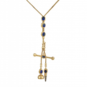 Collier chaîne de montre lapis lazuli Napoléon III