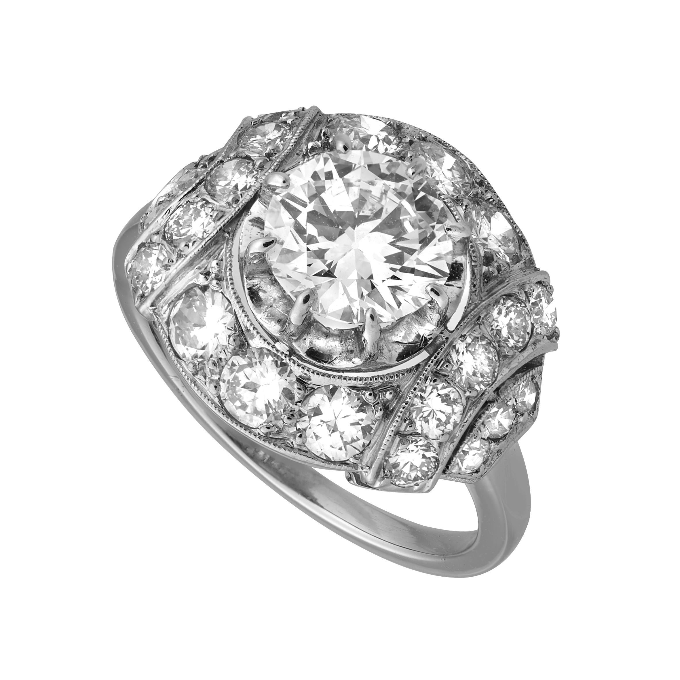 Bague platine dôme diamants vers 1925 Gerphagnon