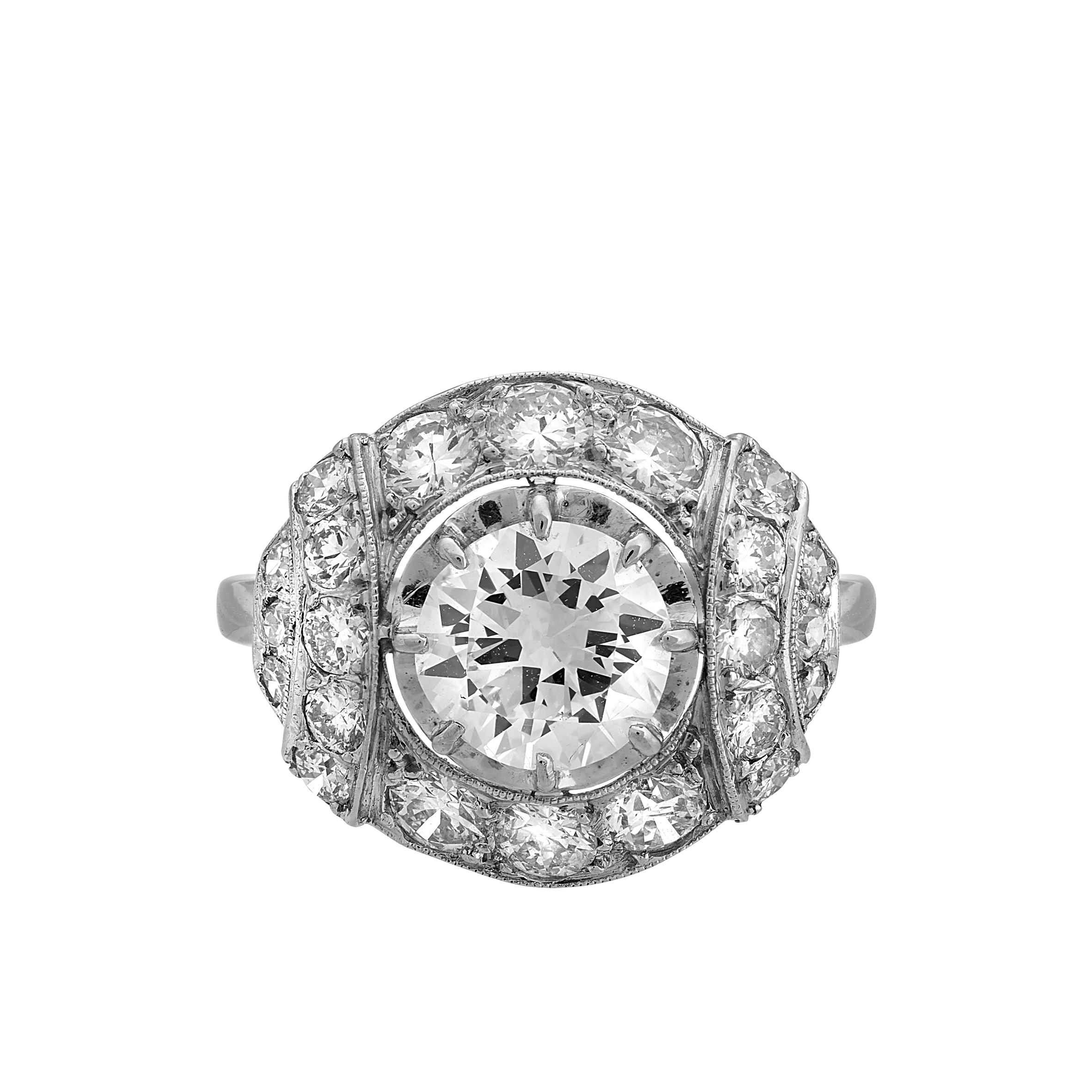 Bague platine dôme diamants vers 1925 Gerphagnon