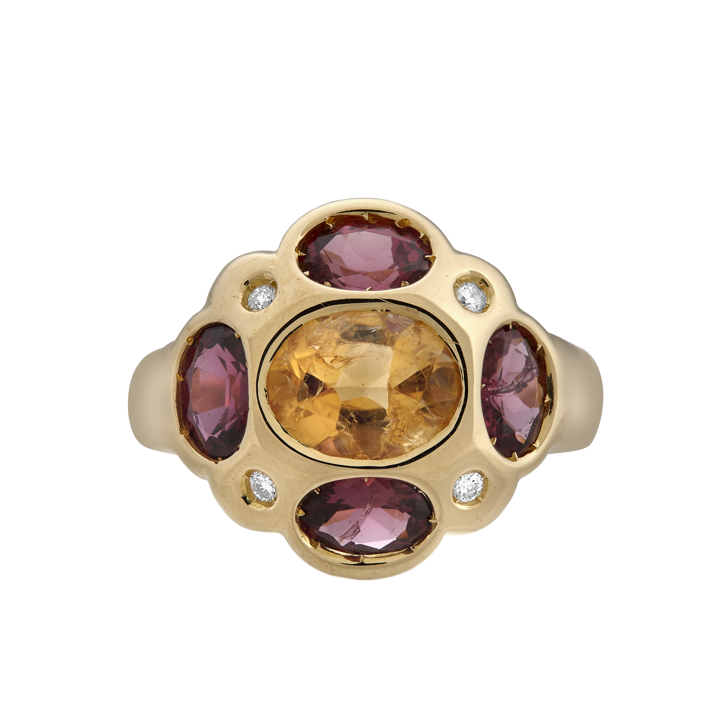 Bague citrine et grenats Gerphagnon