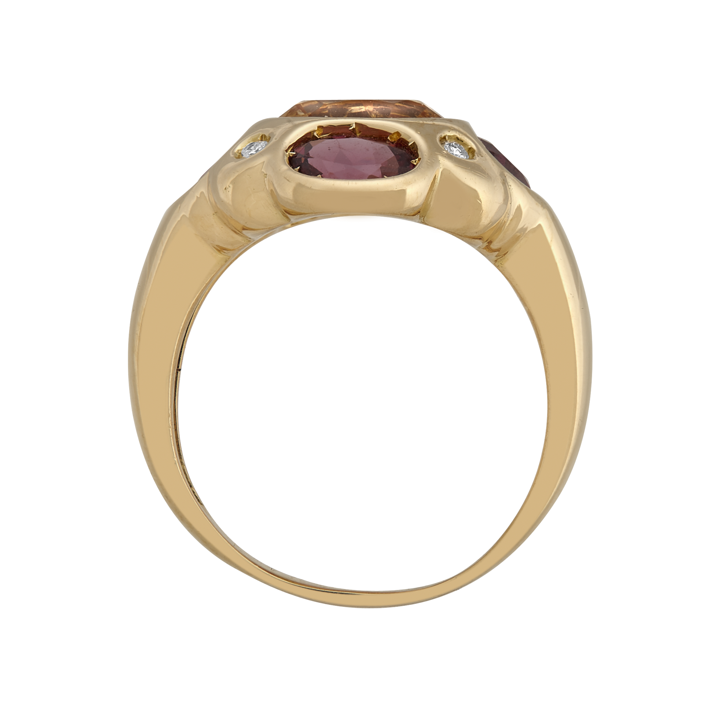 Bague citrine et grenats Gerphagnon