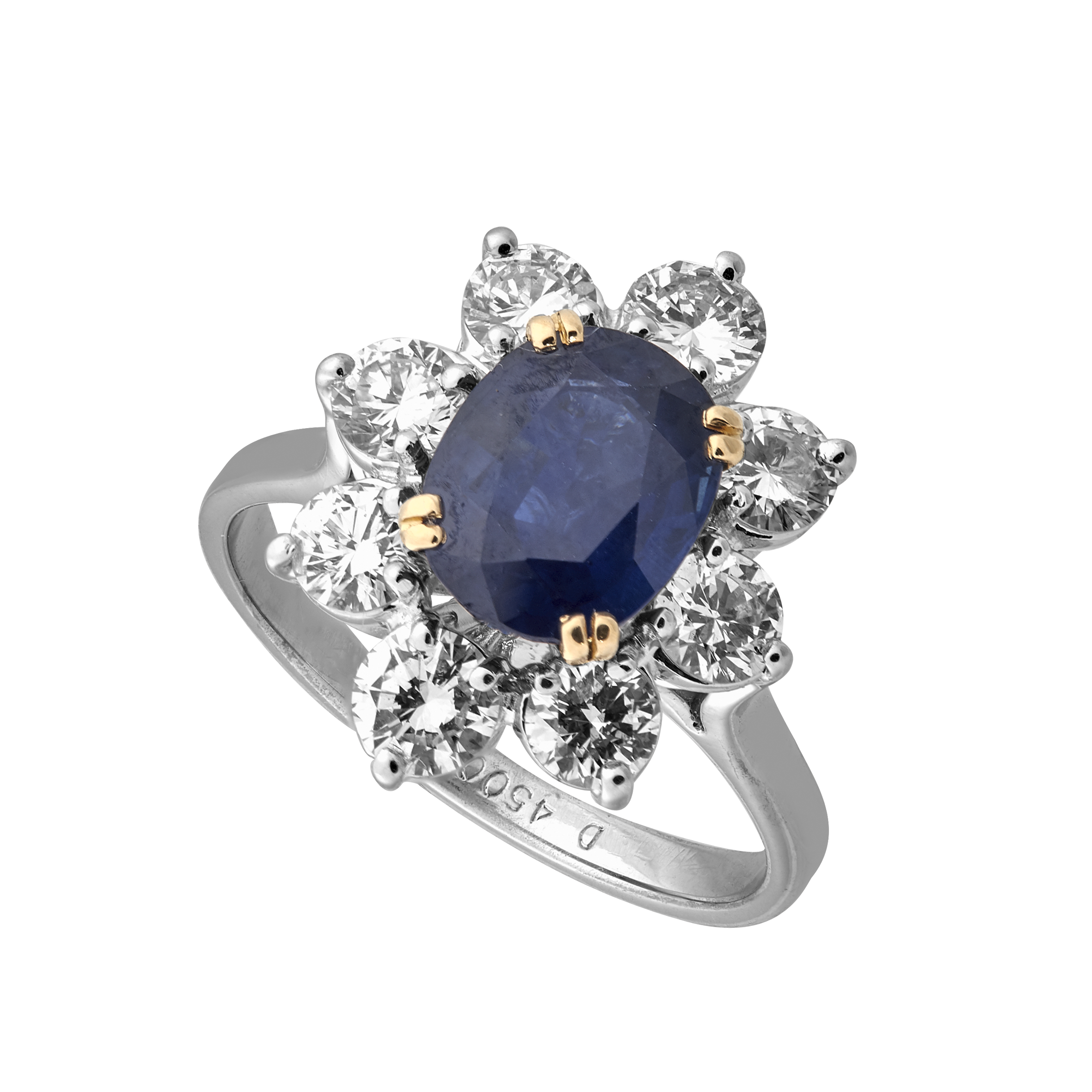 Bague marguerite saphir et brillants  1,70 carat Gerphagnon