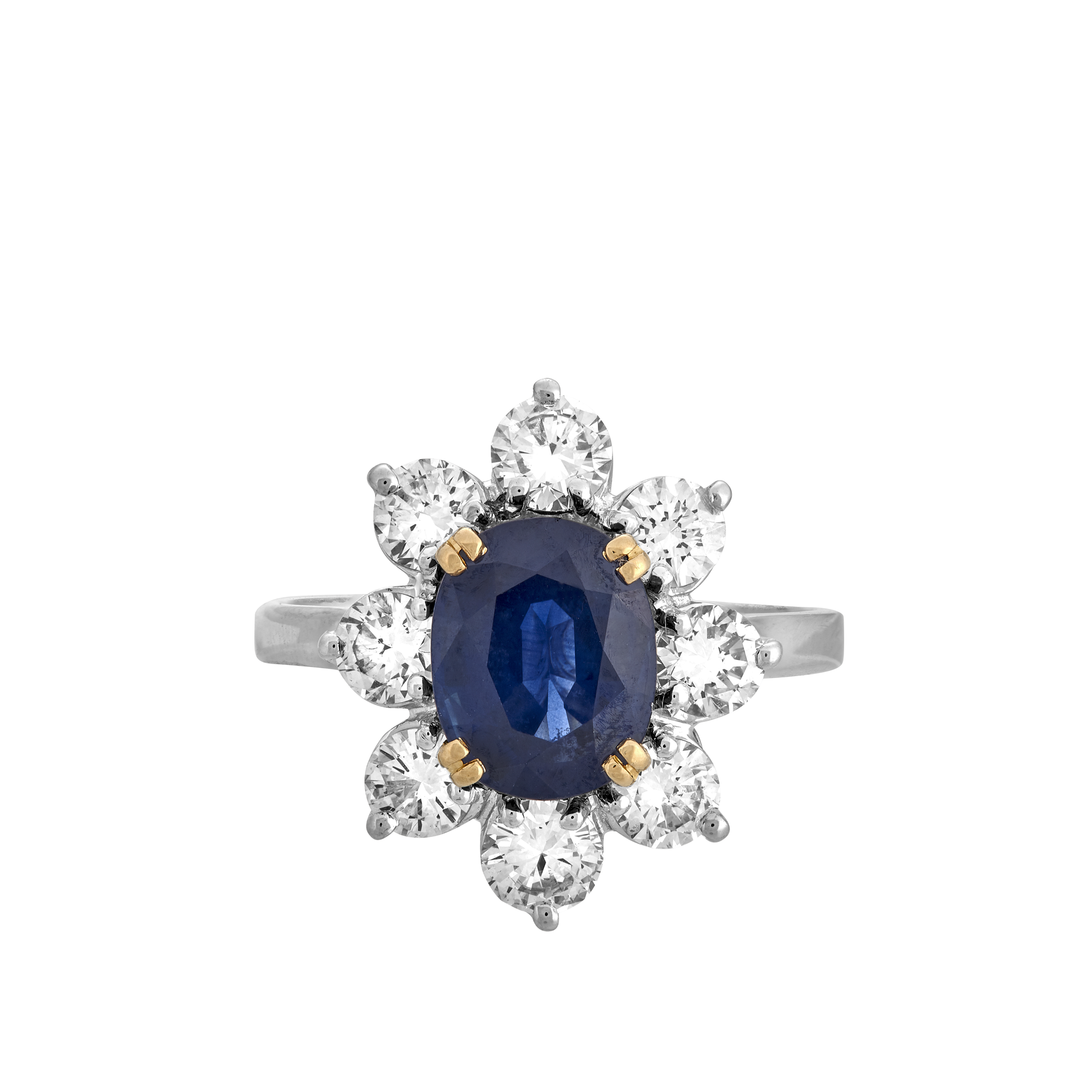 Bague marguerite saphir et brillants  1,70 carat Gerphagnon