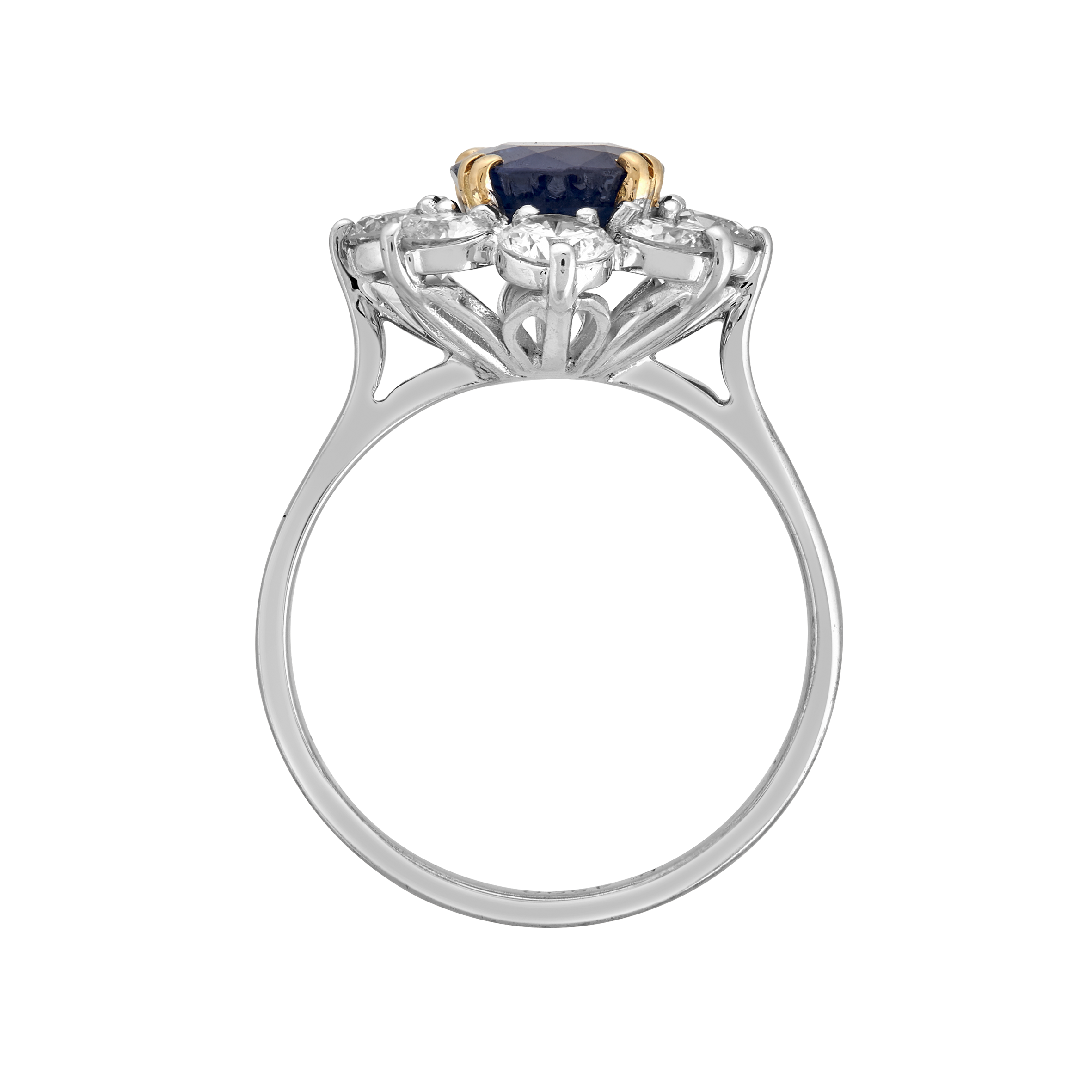 Bague marguerite saphir et brillants  1,70 carat Gerphagnon