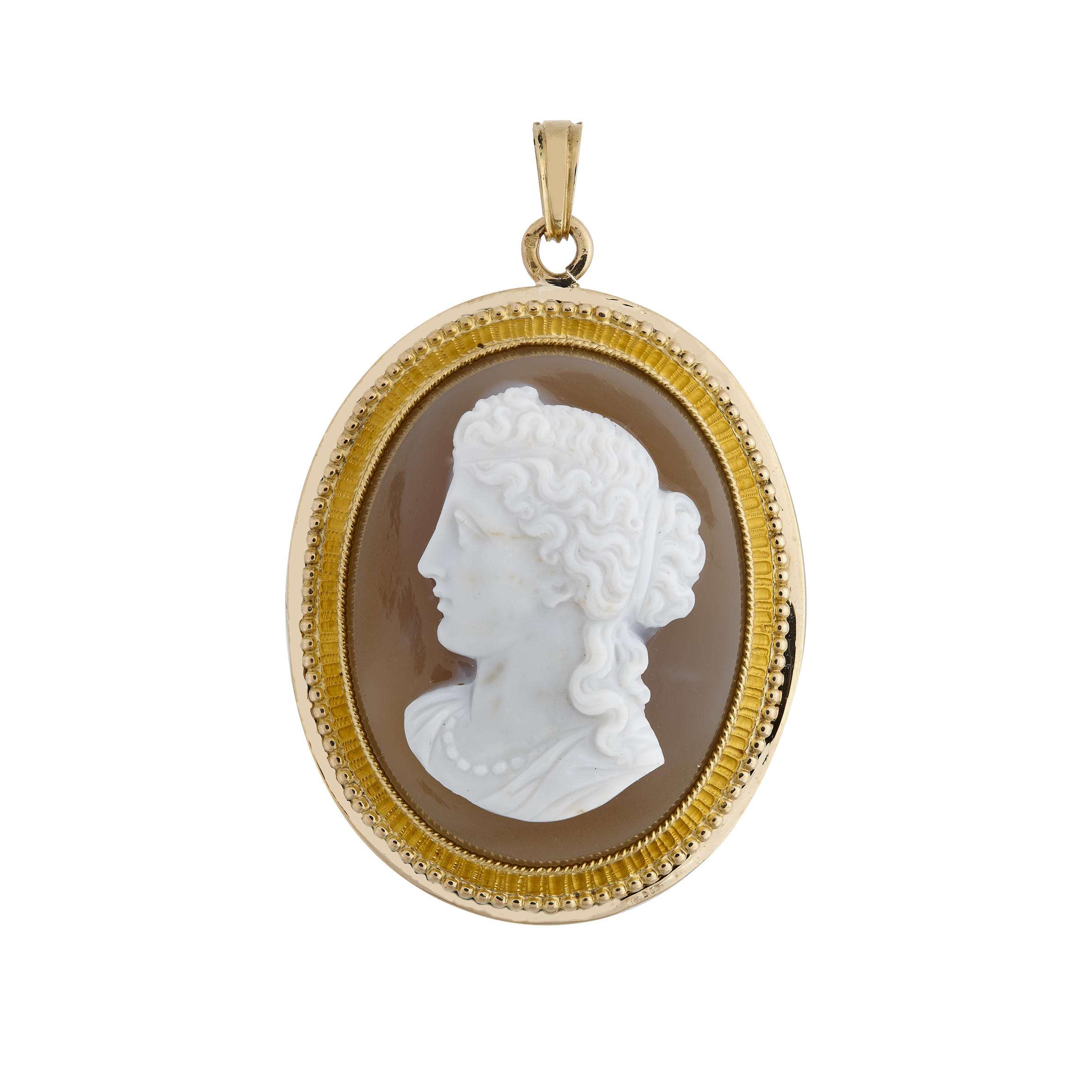 Pendentif camée sur agate vers 1870 Gerphagnon