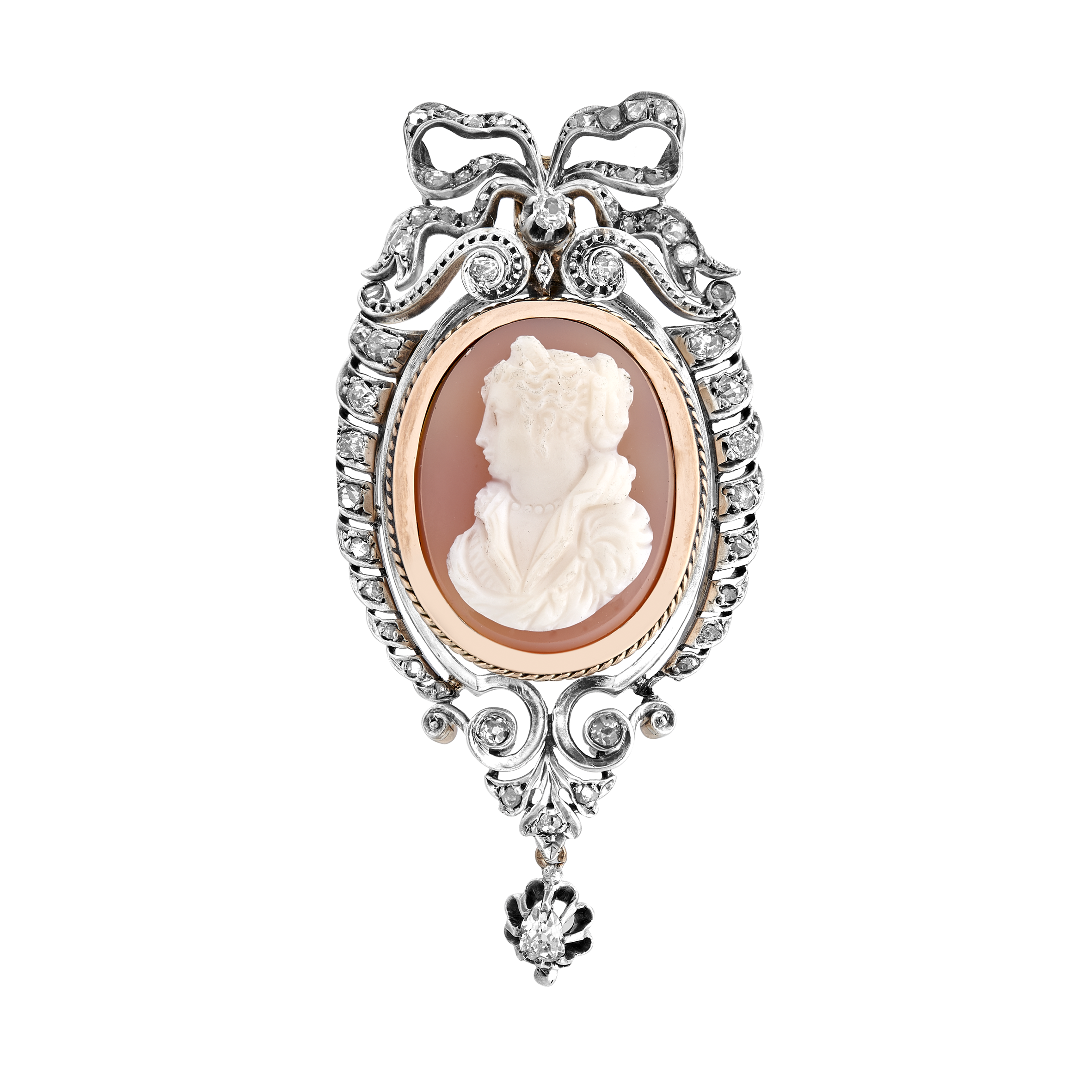 Broche camé cornaline vers 1860 Gerphagnon