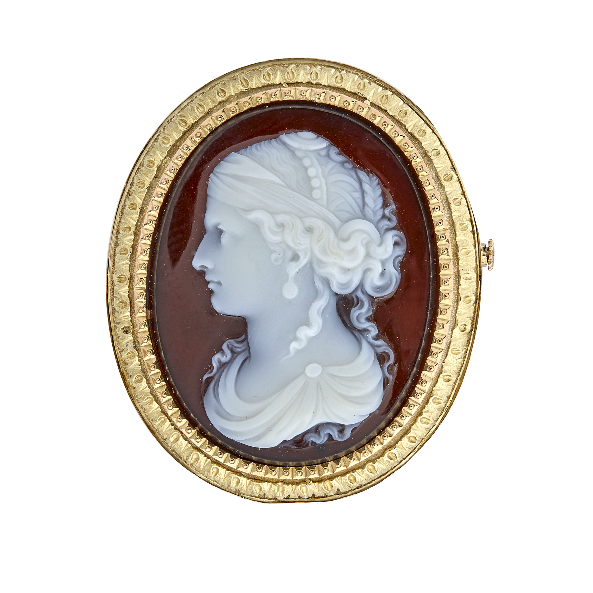 Broche camé sur agate vers 1870 Gerphagnon