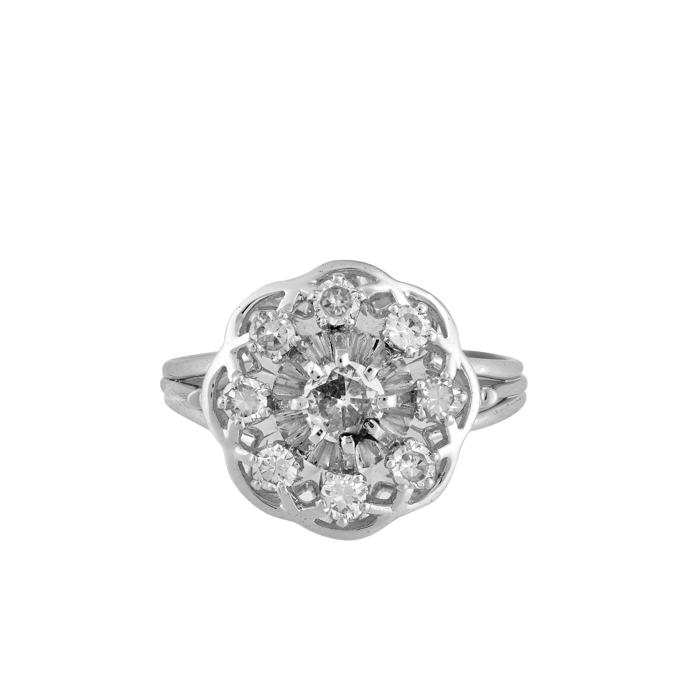 Bague marguerite diamants vers 1950 Gerphagnon