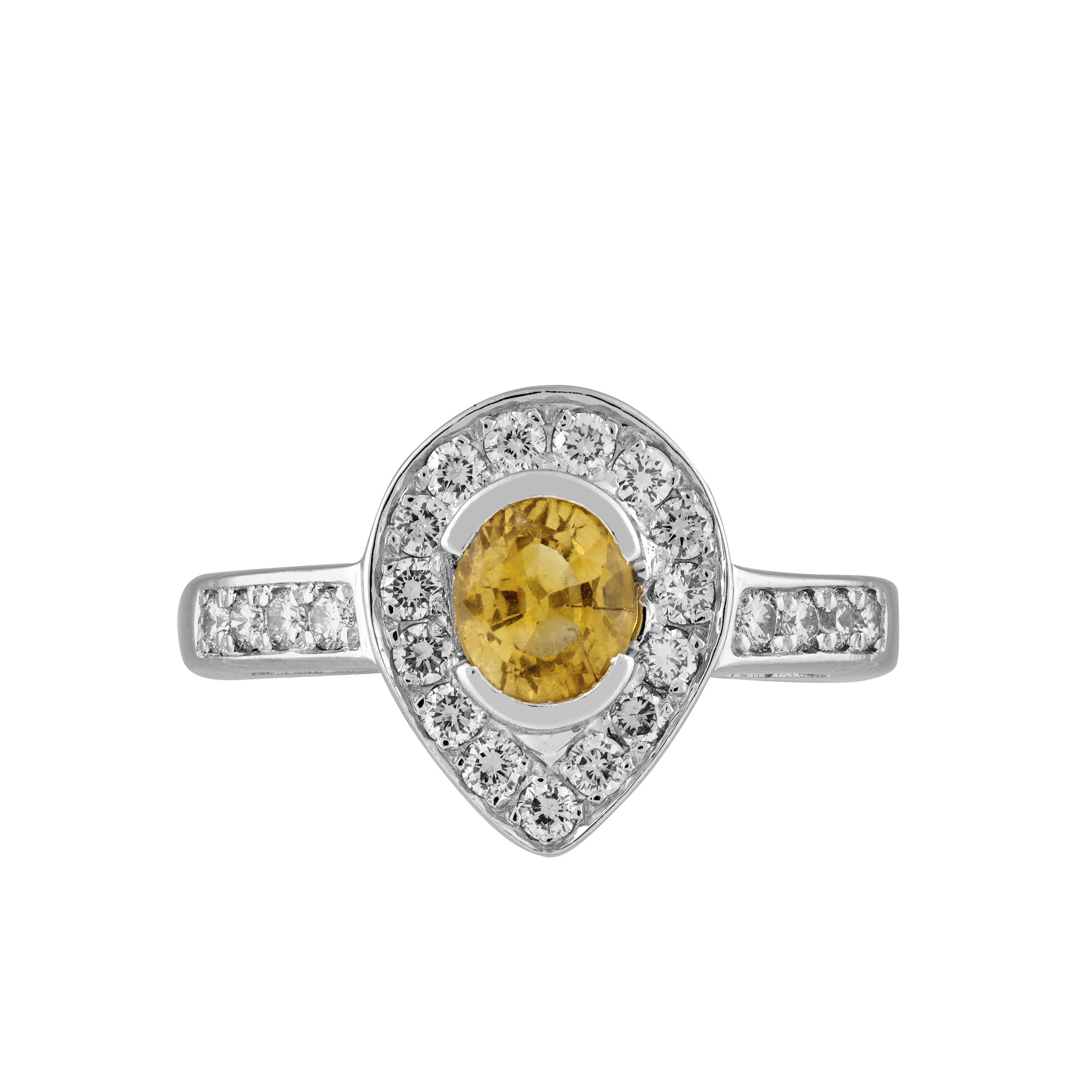 Bague saphir jaune et brillants Gerphagnon