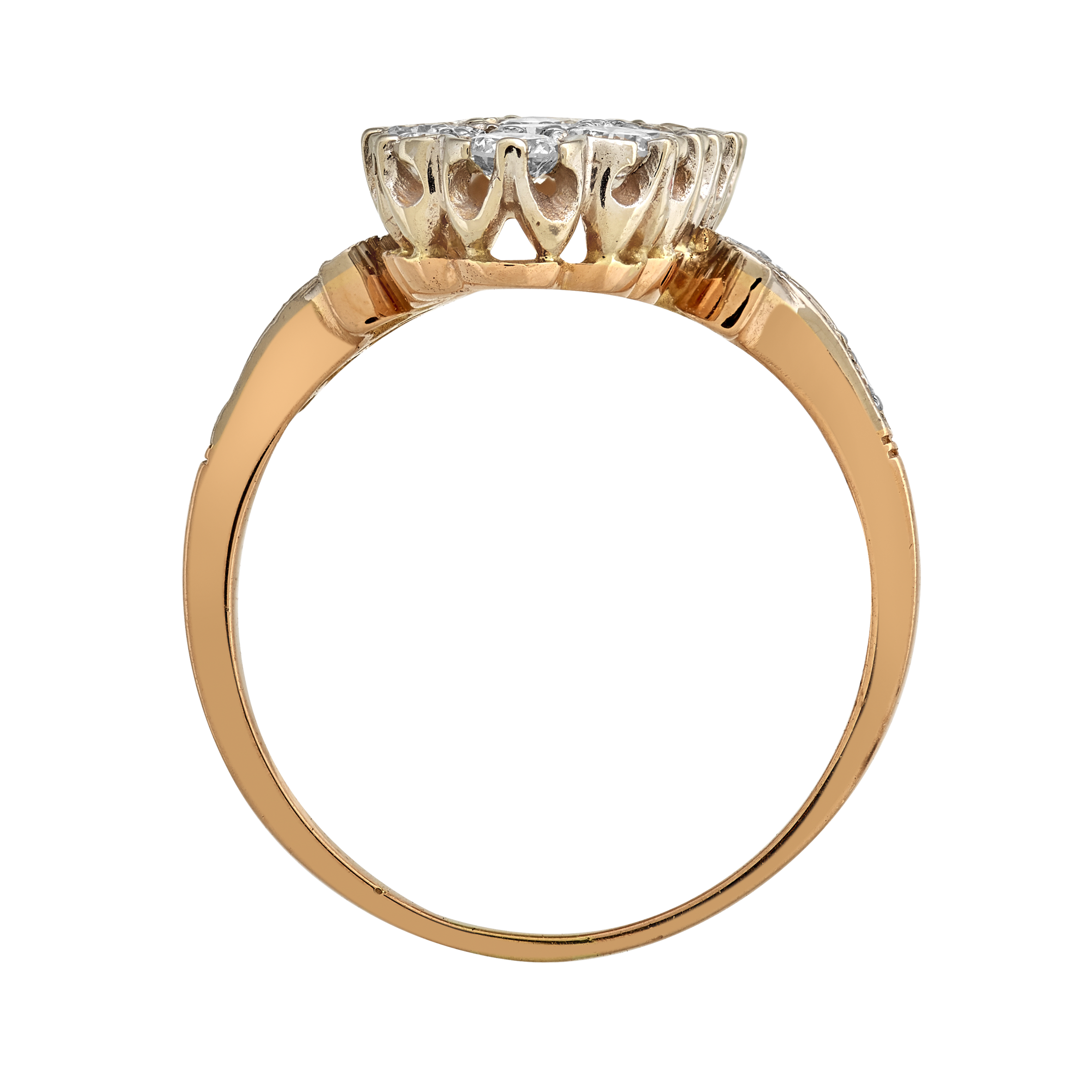 Bague pompadour marquise brillants Gerphagnon