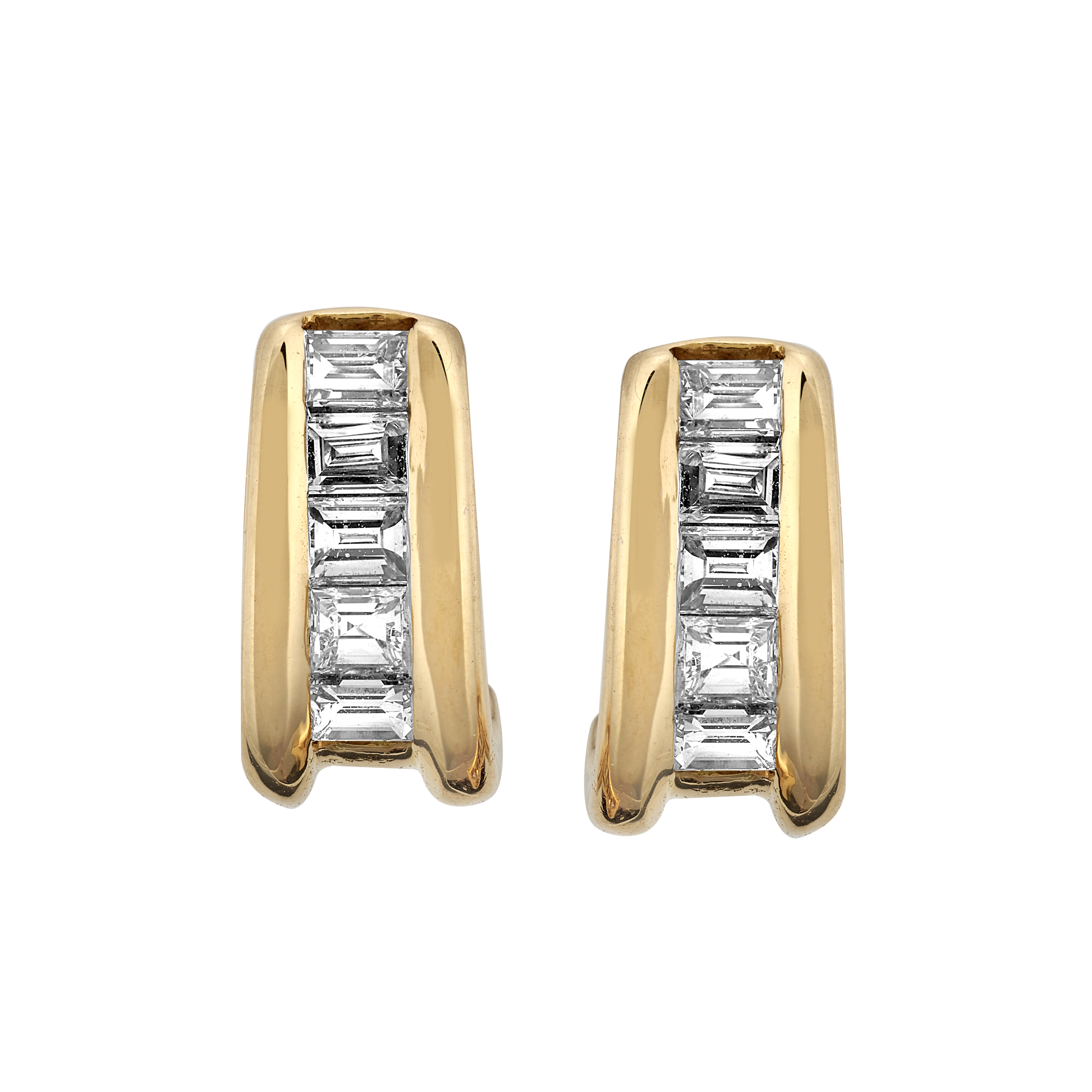 Boucles diamants baguettes Gerphagnon